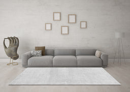 Machine Washable Abstract Gray Contemporary Rug in a Living Room,, wshcon1818gry