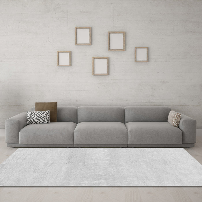 Machine Washable Abstract Gray Contemporary Rug in a Living Room,, wshcon1818gry