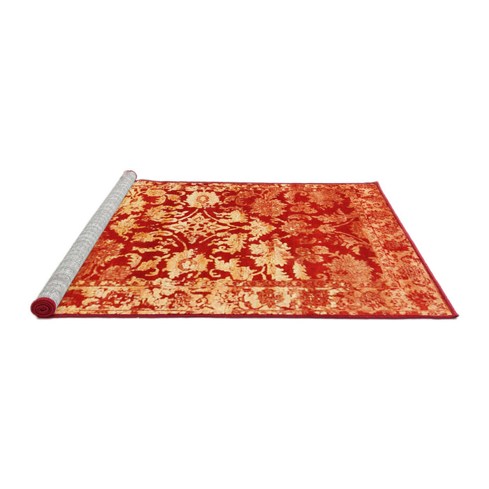 Serging Thickness of Machine Washable Contemporary Orange Rug, wshcon1819