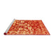 Serging Thickness of Machine Washable Contemporary Orange Rug, wshcon1819