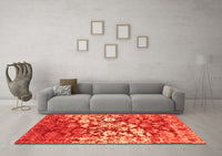 Machine Washable Abstract Orange Contemporary Rug, wshcon1819org
