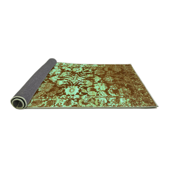 Sideview of Abstract Turquoise Contemporary Rug, con1819turq