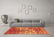 Machine Washable Abstract Brown Contemporary Rug in a Living Room,, wshcon1819brn