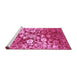 Sideview of Machine Washable Abstract Purple Contemporary Area Rugs, wshcon1819pur