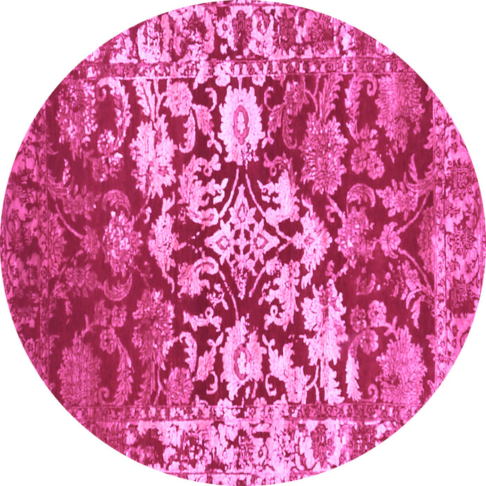 Round Machine Washable Abstract Purple Contemporary Area Rugs, wshcon1819pur