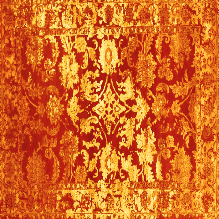 Square Abstract Yellow Contemporary Rug, con1819yw