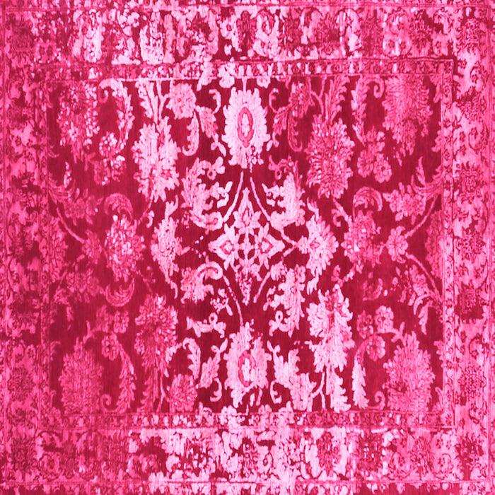 Square Machine Washable Abstract Pink Contemporary Rug, wshcon1819pnk