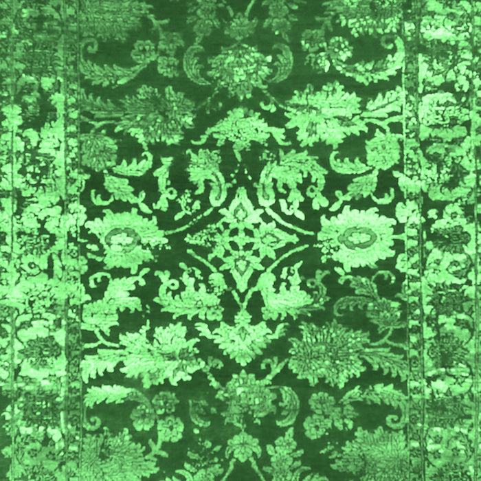 Machine Washable Abstract Emerald Green Contemporary Area Rugs, wshcon1819emgrn