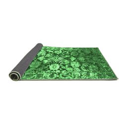 Sideview of Abstract Emerald Green Contemporary Rug, con1819emgrn
