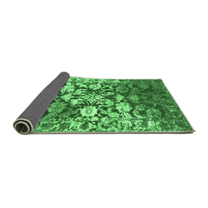Sideview of Abstract Emerald Green Contemporary Rug, con1819emgrn