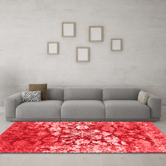 Contemporary Red Washable Rugs