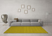 Machine Washable Abstract Yellow Contemporary Rug in a Living Room, wshcon181yw