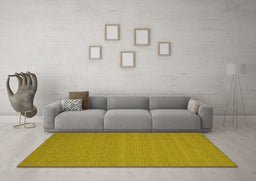 Machine Washable Abstract Yellow Contemporary Rug in a Living Room, wshcon181yw
