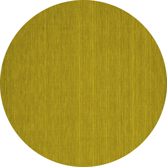 Round Machine Washable Abstract Yellow Contemporary Rug, wshcon181yw