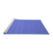 Sideview of Machine Washable Abstract Blue Contemporary Rug, wshcon181blu