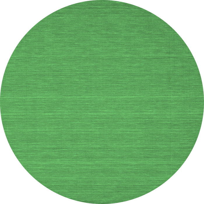 Round Machine Washable Abstract Emerald Green Contemporary Area Rugs, wshcon181emgrn