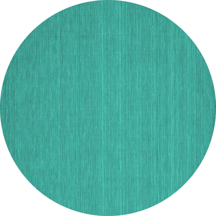 Round Machine Washable Abstract Turquoise Contemporary Area Rugs, wshcon181turq