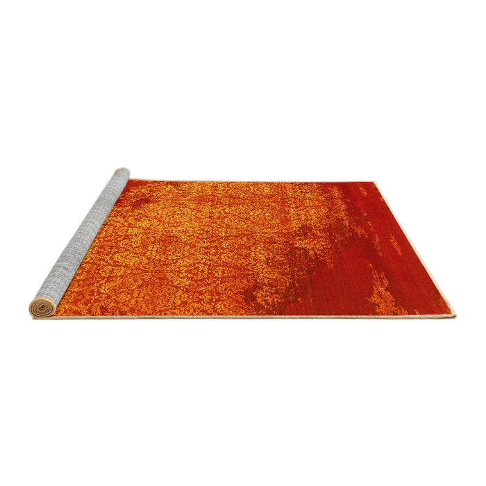 Sideview of Machine Washable Abstract Yellow Contemporary Rug, wshcon1820yw