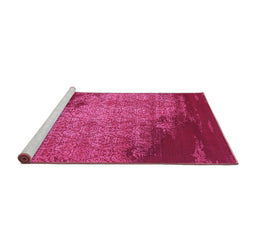 Sideview of Machine Washable Abstract Purple Contemporary Area Rugs, wshcon1820pur