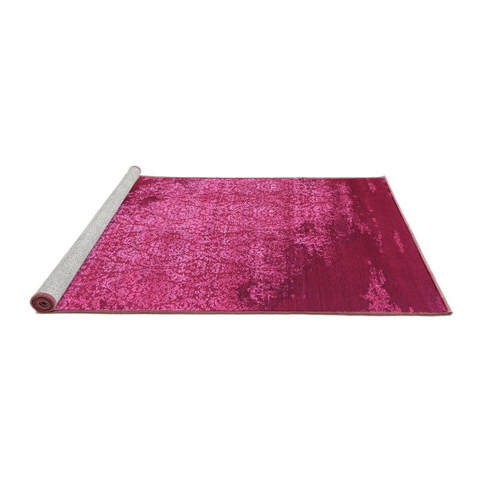 Sideview of Machine Washable Abstract Purple Contemporary Area Rugs, wshcon1820pur