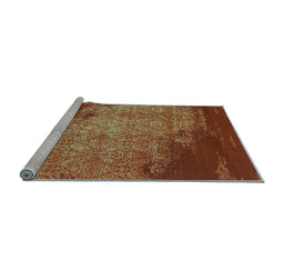 Sideview of Machine Washable Abstract Light Blue Contemporary Rug, wshcon1820lblu