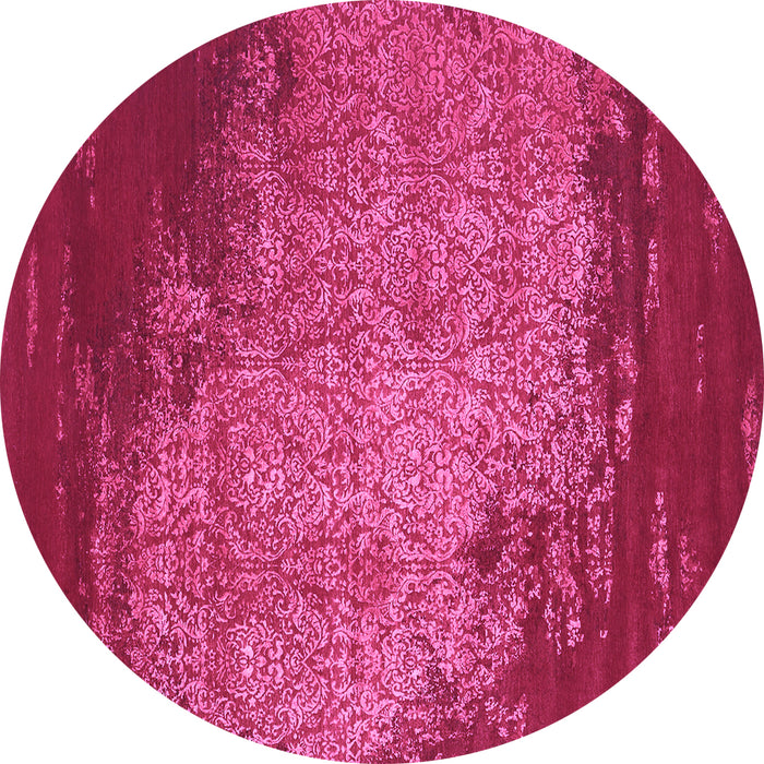 Round Machine Washable Abstract Purple Contemporary Area Rugs, wshcon1820pur