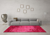 Machine Washable Abstract Pink Contemporary Rug, wshcon1820pnk