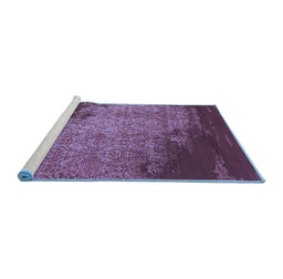 Sideview of Machine Washable Abstract Blue Contemporary Rug, wshcon1820blu
