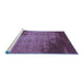 Sideview of Machine Washable Abstract Blue Contemporary Rug, wshcon1820blu