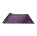 Sideview of Abstract Blue Contemporary Rug, con1820blu