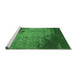 Sideview of Machine Washable Abstract Emerald Green Contemporary Area Rugs, wshcon1820emgrn