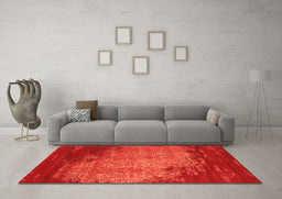 Machine Washable Abstract Orange Contemporary Area Rugs in a Living Room, wshcon1820org