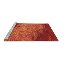 Sideview of Machine Washable Abstract Brown Contemporary Rug, wshcon1820brn