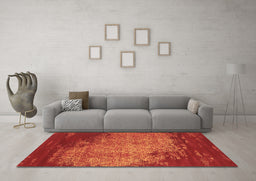 Machine Washable Abstract Brown Contemporary Rug in a Living Room,, wshcon1820brn