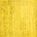 Square Machine Washable Abstract Yellow Contemporary Rug, wshcon1821yw