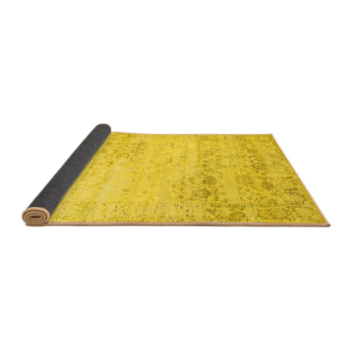 Sideview of Abstract Yellow Contemporary Rug, con1821yw