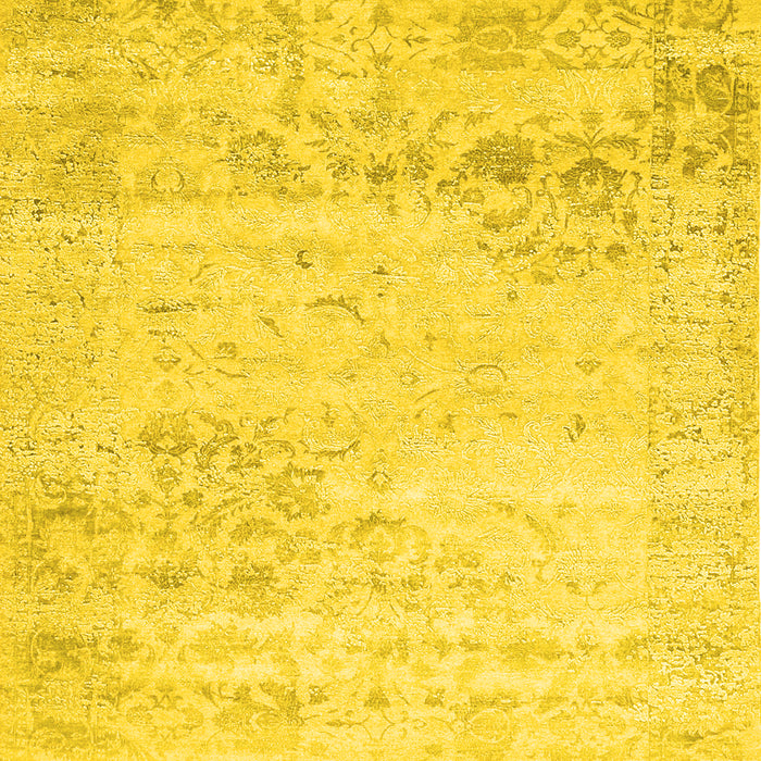 Machine Washable Abstract Yellow Contemporary Rug, wshcon1821yw