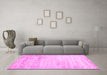 Machine Washable Abstract Pink Contemporary Rug in a Living Room, wshcon1821pnk