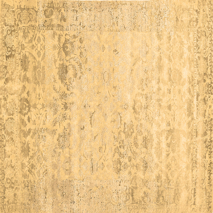 Square Abstract Brown Contemporary Rug, con1821brn