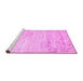 Sideview of Machine Washable Abstract Pink Contemporary Rug, wshcon1821pnk