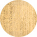 Round Abstract Brown Contemporary Rug, con1821brn