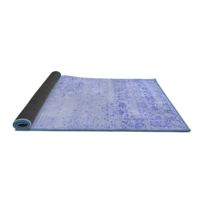 Sideview of Abstract Blue Contemporary Rug, con1821blu