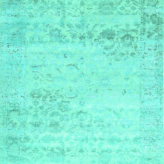 Machine Washable Abstract Turquoise Contemporary Area Rugs, wshcon1821turq