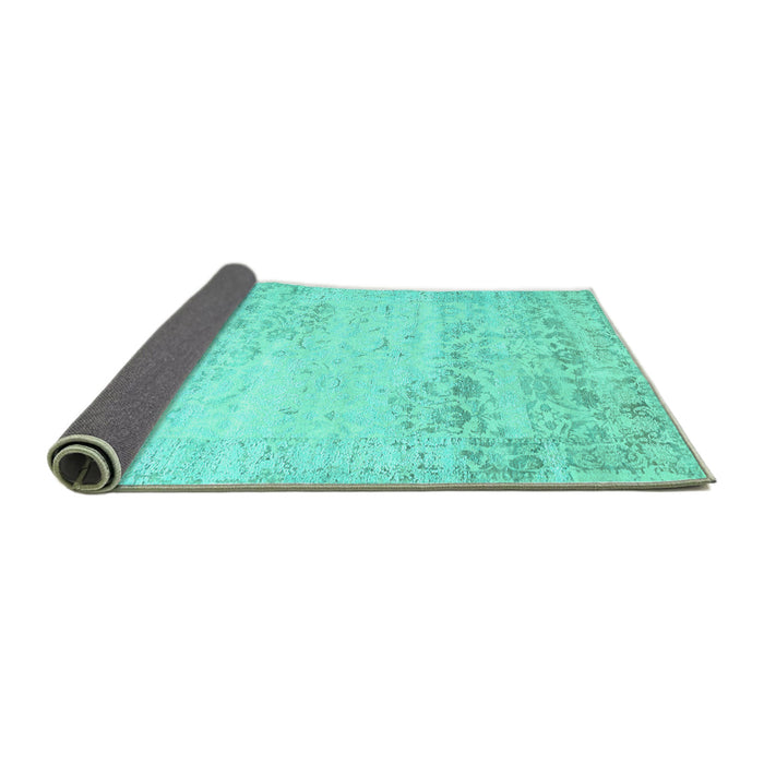 Sideview of Abstract Turquoise Contemporary Rug, con1821turq