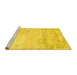 Sideview of Machine Washable Abstract Yellow Contemporary Rug, wshcon1821yw