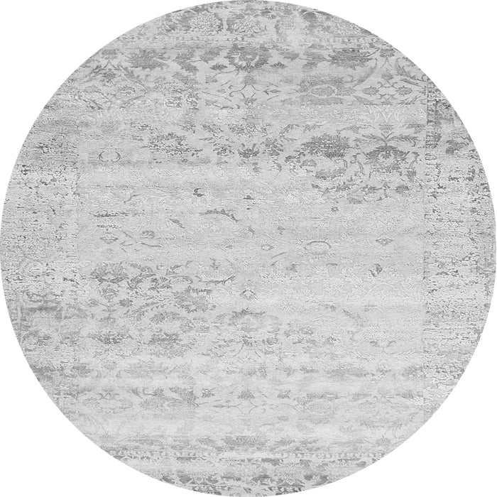 Square Abstract Gray Contemporary Rug, con1821gry