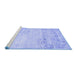 Sideview of Machine Washable Abstract Blue Contemporary Rug, wshcon1821blu