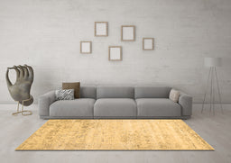 Machine Washable Abstract Brown Contemporary Rug in a Living Room,, wshcon1821brn