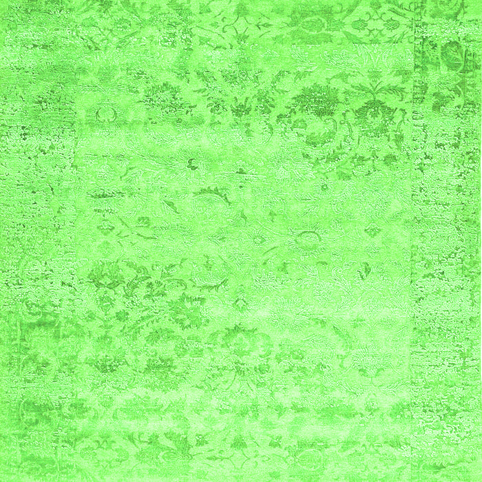 Serging Thickness of Machine Washable Abstract Green Contemporary Area Rugs, wshcon1821grn