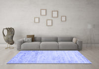 Machine Washable Abstract Blue Contemporary Rug, wshcon1821blu